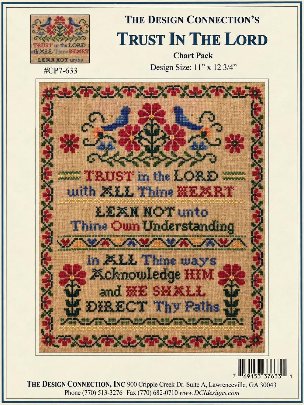 Design Connection Trust In The Lord Sampler Counted Cross Stitch Chart Pattern
